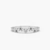 Slanted marquise and round diamond ring in sterling silver