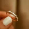 925 Sterling Silver ring with a refined slanted stone pattern