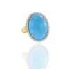 925 Sterling Silver Sleeping Beauty Turquoise Ring with Diamonds - Image 2