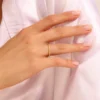 925 Sterling Silver Slim Wedding Ring: Real Diamond Delicate Stacking Band - Image 3