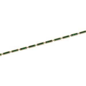 925 Sterling Silver Small Rectangle Malachite Bracelet