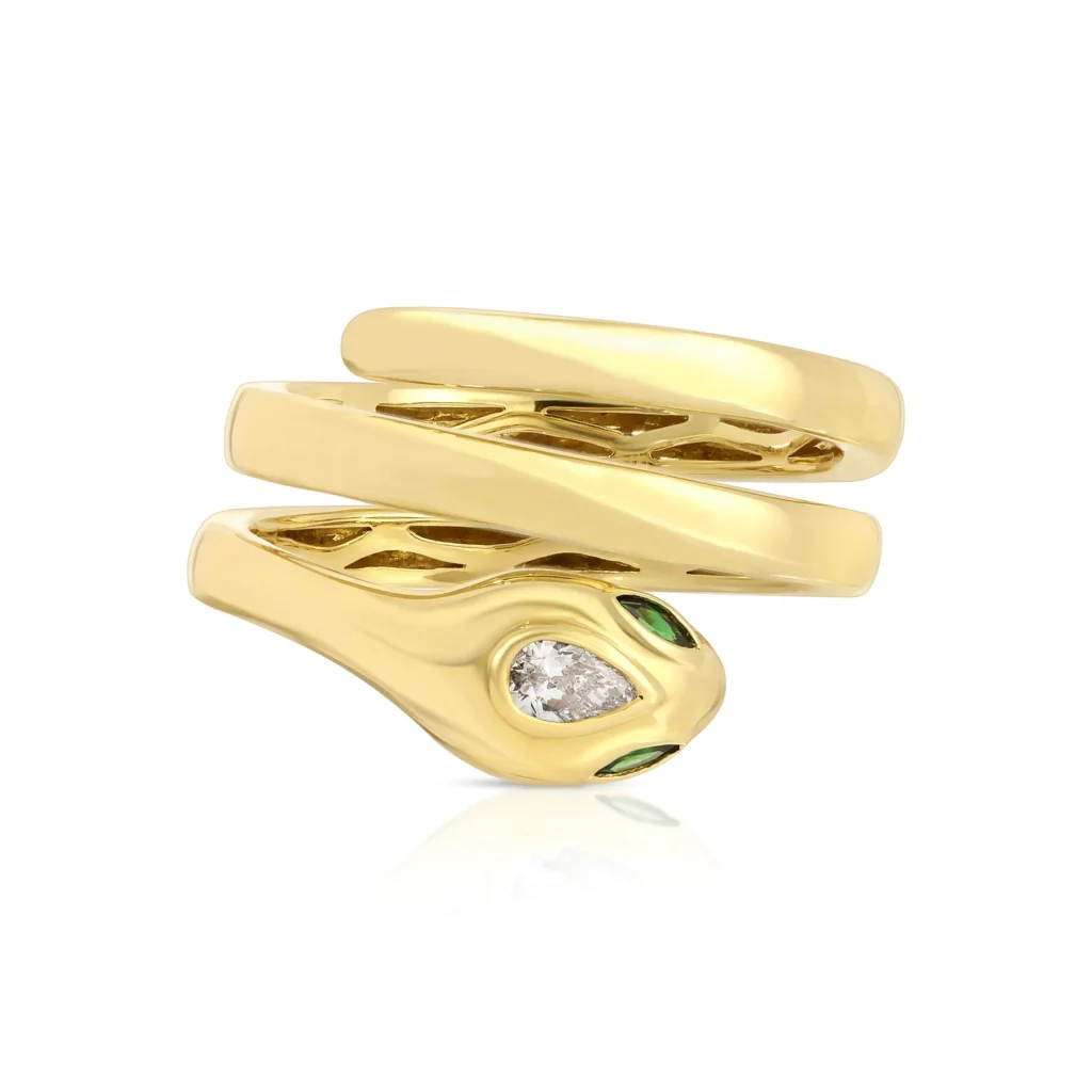 925 Sterling Silver Snake Coil Pinky Ring