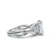 925 Sterling Silver Soild 925 Sterling Silver Solitaire Three Stone Pear Diamond Engagement Ring - Image 4