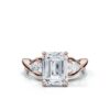 925 Sterling Silver Soild 925 Sterling Silver Solitaire Three Stone Pear Diamond Engagement Ring - Image 6