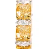 Eternity band ring featuring white and yellow diamond accents