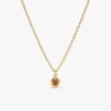925 Sterling Silver Solitaire Citrine Pendant Necklace