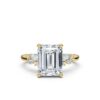 Elegant solitaire ring in thick gold plating with CZ centre stone