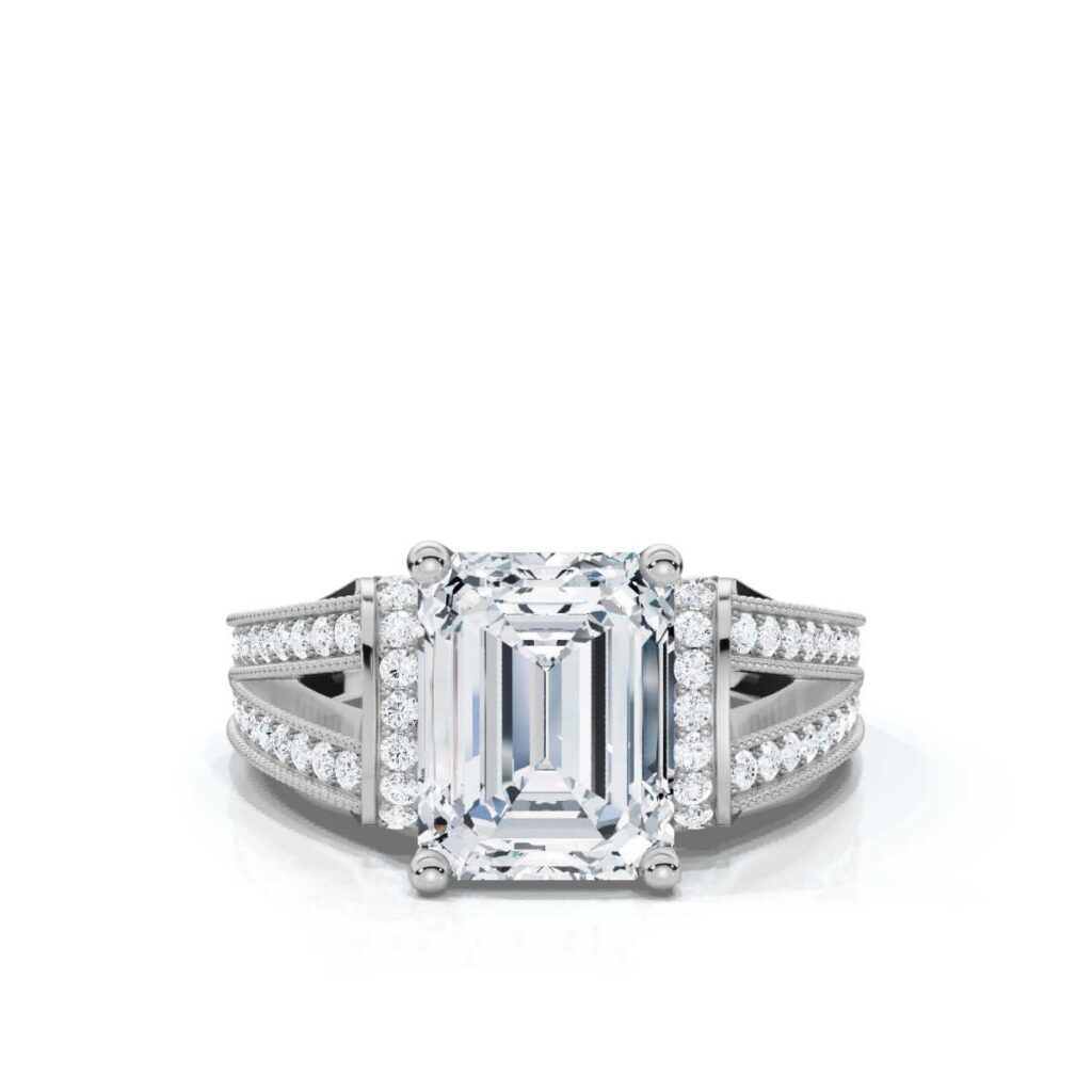 925 Sterling Silver Solitaire Diamond Engagement Ring