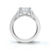 Gold-plated 925 sterling silver ring with round side stones