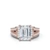 Solitaire diamond engagement ring with 66 round accent stones
