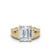 Diamond engagement ring with delicate round stone accents