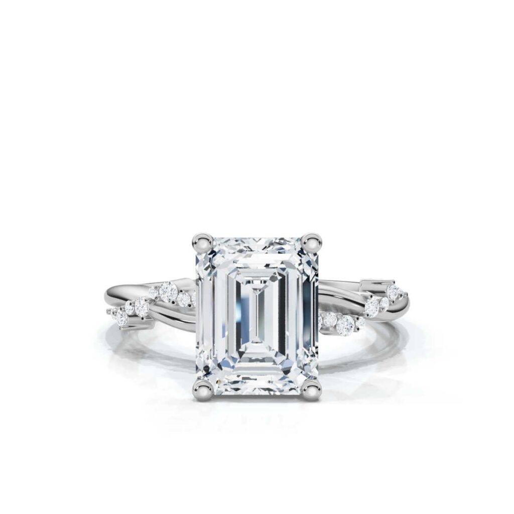 925 Sterling Silver Solitaire Diamond Engagement Ring