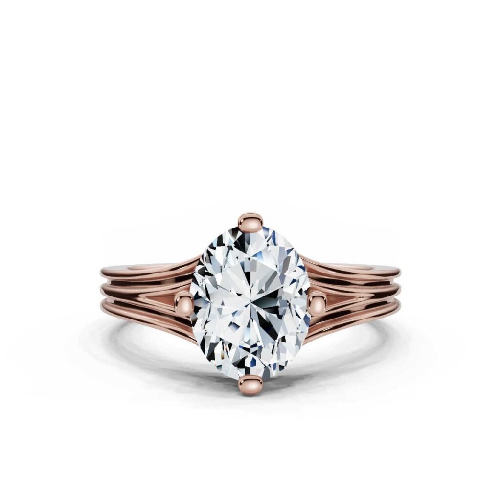 925 Sterling Silver Solitaire Diamond Engagement Ring