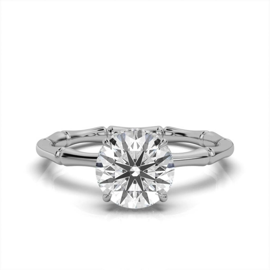 925 Sterling Silver Solitaire Diamond Engagement Ring
