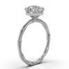 Diamond engagement ring with micro prong accents