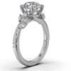 925 Sterling Silver engagement ring with timeless cluster-like side stones