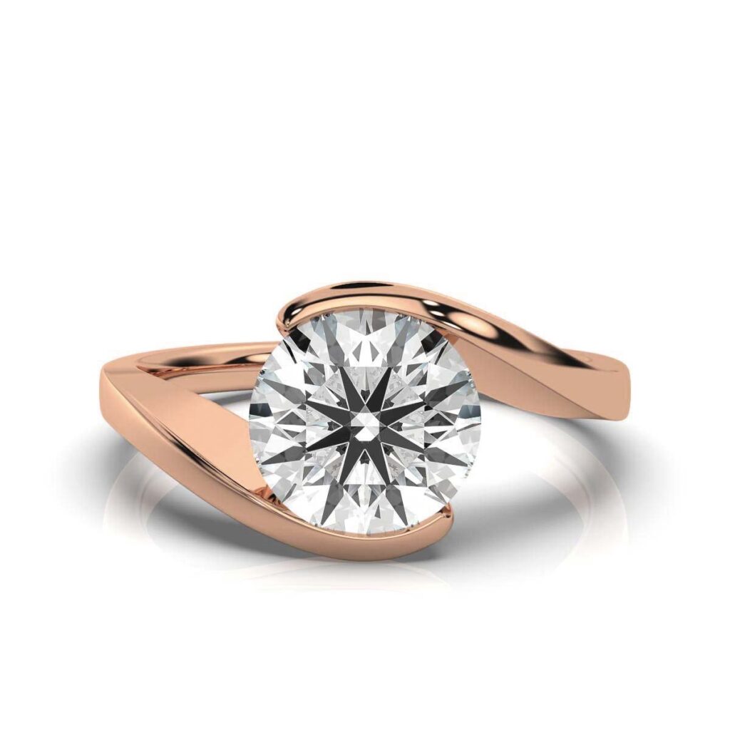 925 Sterling Silver Solitaire Diamond Engagement Ring