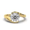 Engagement ring with thick gold plating and a classic solitaire setting