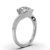 Elegant engagement ring in sterling silver with excellent brilliance and luster