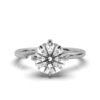 925 Sterling Silver solitaire engagement ring with round CZ diamond