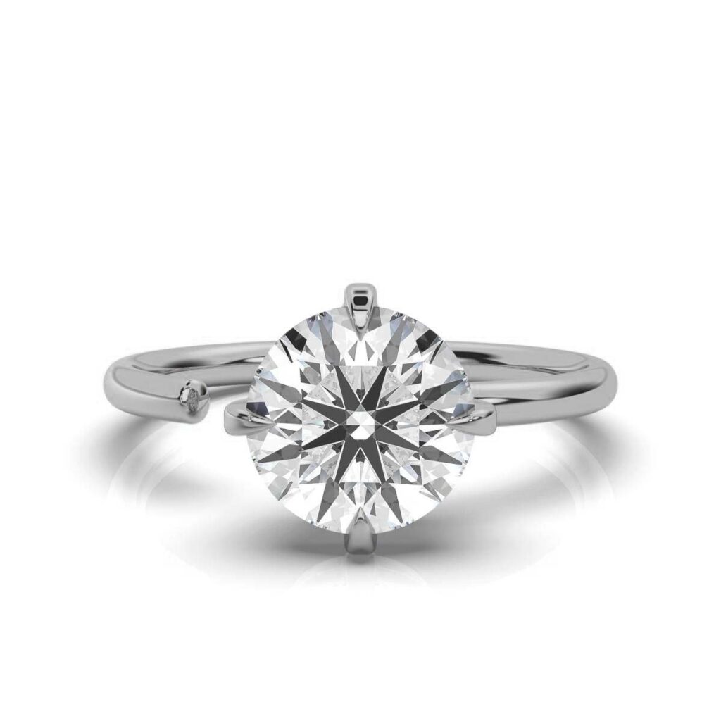 925 Sterling Silver Solitaire Diamond Engagement Ring