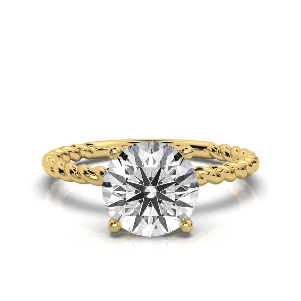 925 Sterling Silver Solitaire Diamond Engagement Ring