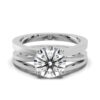 Classic engagement ring with a balanced sterling silver band
