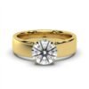 Simple sterling silver ring featuring a prong setting
