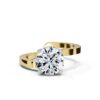 Solitaire 925 sterling silver engagement ring with single CZ stone