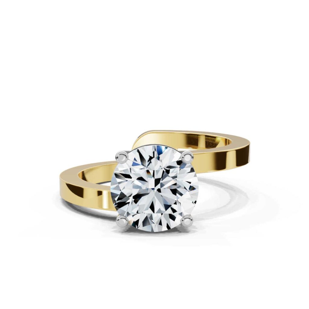 925 Sterling Silver Solitaire Diamond Engagement Ring