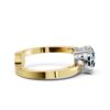 Solitaire diamond engagement ring with bold 5.65 mm band