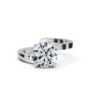 Elegant solitaire engagement ring in thick gold-plated sterling silver