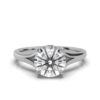 925 Sterling Silver solitaire engagement ring with a polished finish