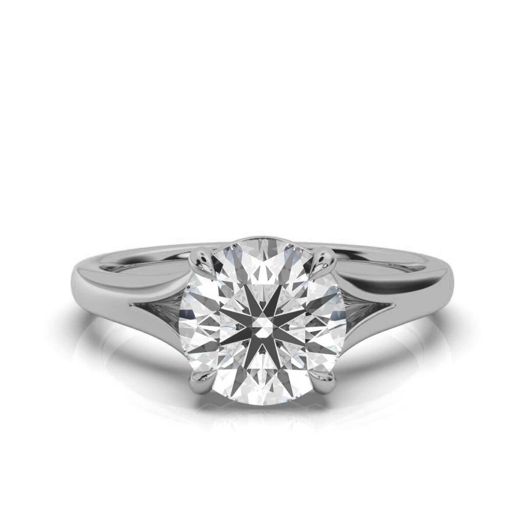925 Sterling Silver Solitaire Diamond Engagement Ring