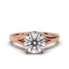 Simple sterling silver engagement ring with polished gold-plated finish