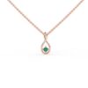 925 Sterling Silver Solitaire Emerald Necklace