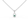 925 Sterling Silver Solitaire Emerald Necklace - Image 3