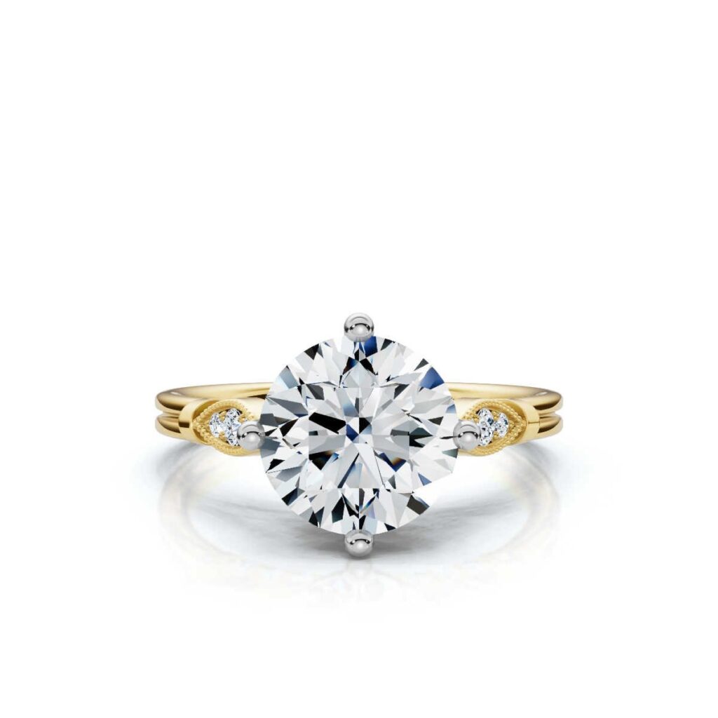 925 Sterling Silver Solitaire Round Shape Diamond Engagement Ring