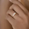Sonnet Diamond Ring with thick gold plating and polished finish