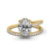 925 Sterling Silver Split Shank Diamond Engagement Ring