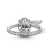 925 Sterling Silver Split Shank Diamond Engagement Ring - Image 4