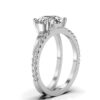 Gold-plated silver ring with oval CZ diamond centre stone