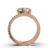 Oval stone ring with 22 round side stones