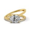Pave-set silver ring featuring 22 sparkling side stones