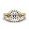 925 Sterling Silver Split Shank Diamond Engagement Ring