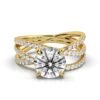 925 Sterling Silver Split Shank Diamond Engagement Ring