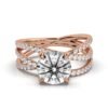 925 Sterling Silver Split Shank Diamond Engagement Ring - Image 4