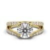 925 Sterling Silver Split Shank Diamond Engagment Ring