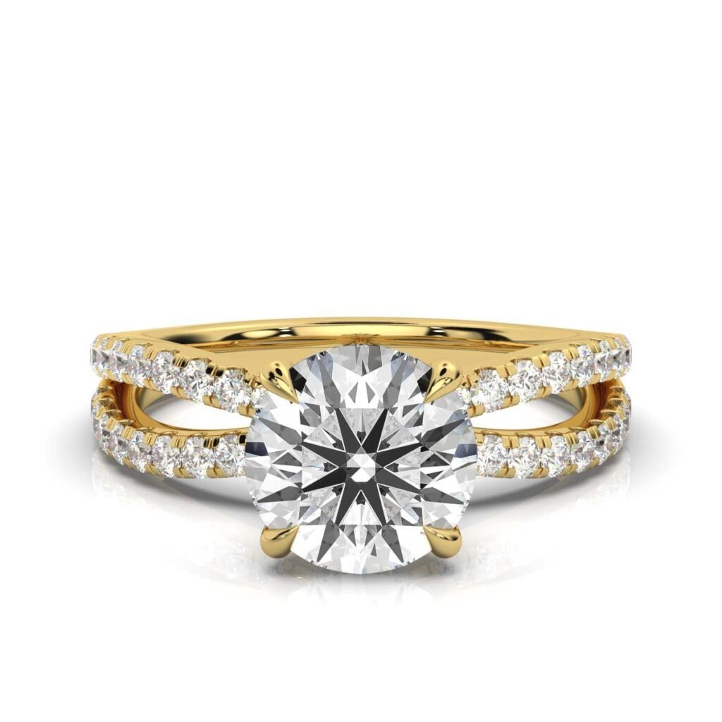 925 Sterling Silver Split Shank Diamond Ring
