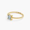 925 Sterling Silver Square Aquamarine Ring - Image 5